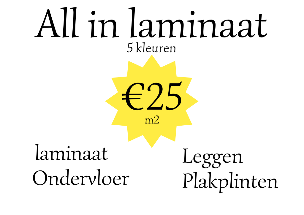 Laminaat €25 all in